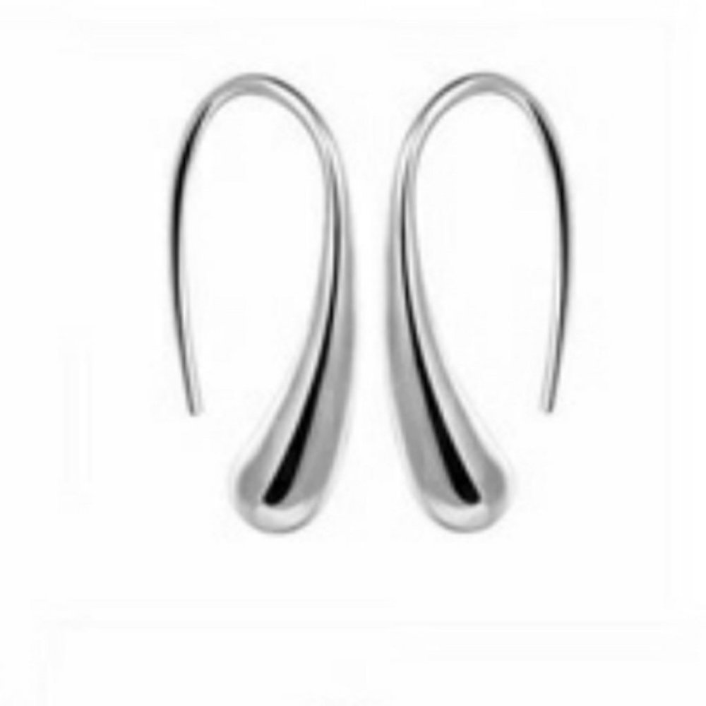 Silver Water Drop Earrings - Picture 3 of 3